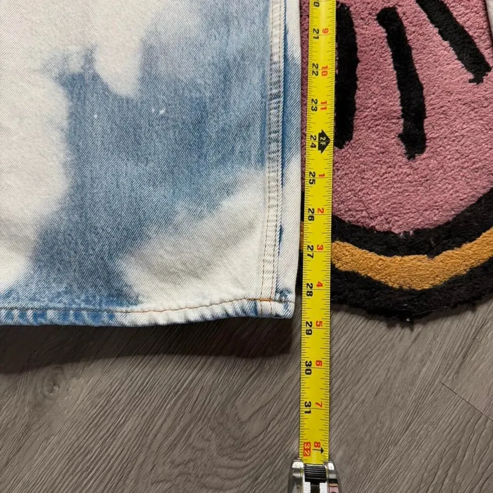 Calvin Klein Original Wide Leg Bleached Denim Jeans Size 31